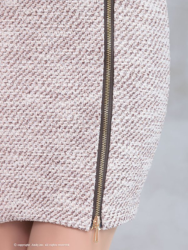 画像40: 【LIMITED SALE開催中！! 11月11日より順次発送予定】【Andy ANDY】ジップデザイン/ ツイード/ ハイネック/ ノースリーブ/ タイト/ ミニドレス/ キャバドレス[OF05] (40)