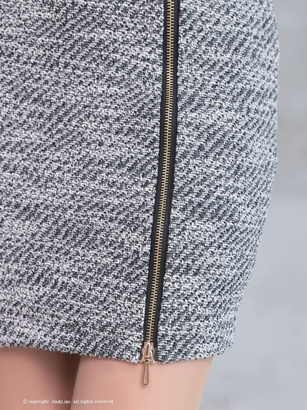 画像20: 【LIMITED SALE開催中！! 11月11日より順次発送予定】【Andy ANDY】ジップデザイン/ ツイード/ ハイネック/ ノースリーブ/ タイト/ ミニドレス/ キャバドレス[OF05] (20)