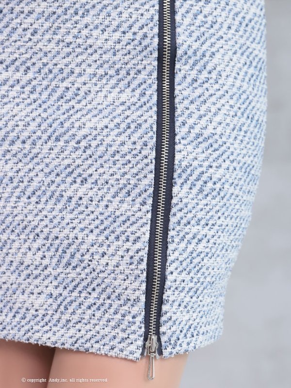 画像30: 【LIMITED SALE開催中！! 11月11日より順次発送予定】【Andy ANDY】ジップデザイン/ ツイード/ ハイネック/ ノースリーブ/ タイト/ ミニドレス/ キャバドレス[OF05] (30)