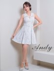 画像16: XSサイズあり【ANDY/アンディ】総レース/ 襟付き/ フロントジッパー/ ベルト/ ノースリーブ/ プリーツ/ Aライン/ フレア/ ミニドレス/ キャバドレス[OF05] (16)
