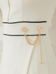 画像17: XSサイズあり【ANDY/アンディ】フロントジップ/ バイカラー/ チェーン/ 袖あり/ 七分袖/ フレア/ ミニドレス/ キャバドレス[OF05] (17)