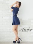 画像29: XSサイズあり【ANDY/アンディ】フロントジップ/ バイカラー/ チェーン/ 袖あり/ 七分袖/ フレア/ ミニドレス/ キャバドレス[OF05] (29)