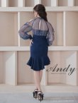 画像33: XSサイズあり【ANDY/アンディ】シアー/ レース/ マーメイド/ アシンメトリー/ 裾フリル/ パールボタン/ 袖あり/ 長袖/ ミニドレス/ キャバドレス[OF05] (33)