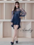 画像31: XSサイズあり【ANDY/アンディ】シアー/ レース/ マーメイド/ アシンメトリー/ 裾フリル/ パールボタン/ 袖あり/ 長袖/ ミニドレス/ キャバドレス[OF05] (31)