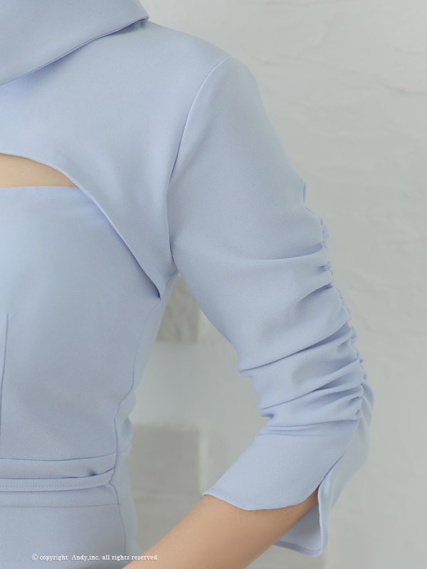 画像11: 【ANDY/アンディ】ワンカラー/ 襟付き/ フロントジップ/ 袖あり/ 七分袖/ ボタン/ タイト/ ミニドレス/ キャバドレス[OF05] (11)