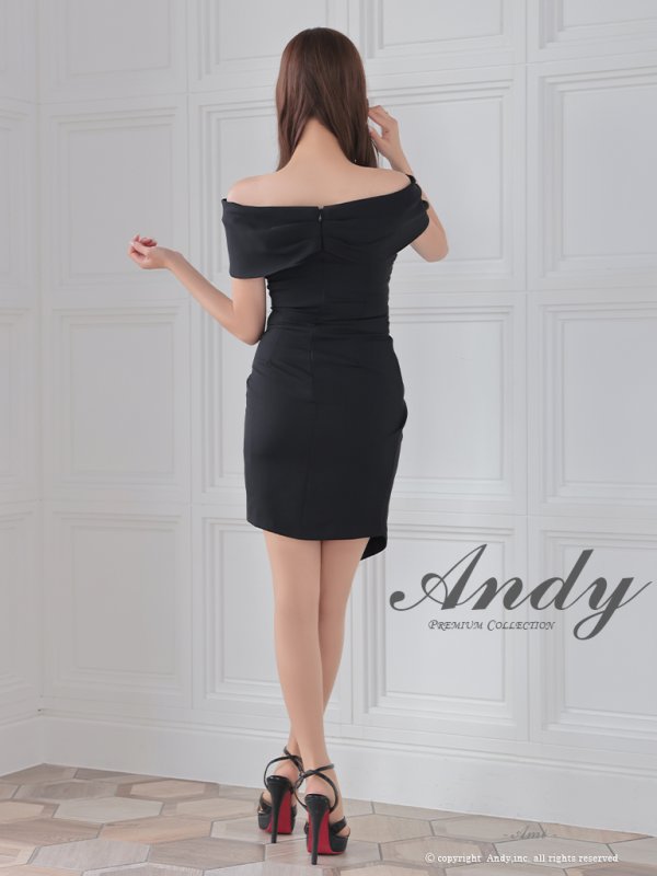 画像11: 【ANDY/アンディ】アシメデザイン/ オフショル/ シンプル/ ワンカラー/ タック/ アシメ/ タイト/ ミニドレス/ キャバドレス[OF05] (11)