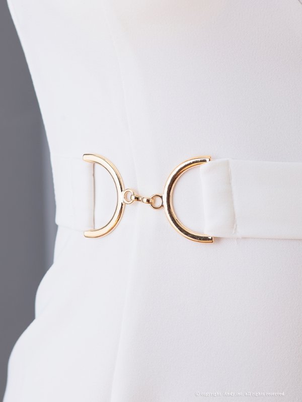 画像8: XSサイズあり【ANDY/アンディ】アシメデザイン/ ジップ/ シンプル/ ワンカラー/ ハイネック/ ノースリーブ/ タイト/ ミニドレス/ キャバドレス[OF05] (8)