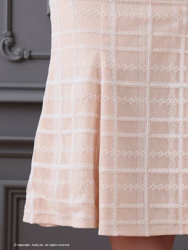 画像14: 【ANDY/アンディ】チェック/ レース/ チェーン/ ノースリーブ/ タイト/ マーメイド/ ミディドレス/ ミディアムドレス/ キャバドレス[OF05] (14)