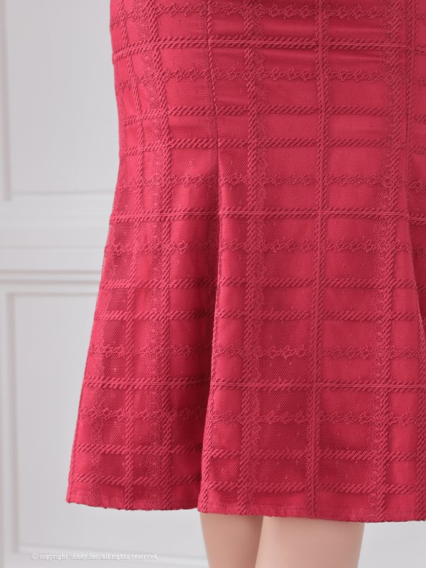 画像22: 【ANDY/アンディ】チェック/ レース/ チェーン/ ノースリーブ/ タイト/ マーメイド/ ミディドレス/ ミディアムドレス/ キャバドレス[OF05] (22)