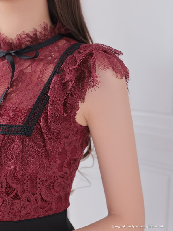 ワインレッドブラック　モデル：あみ　身長：163cm　着用サイズ：Sサイズ