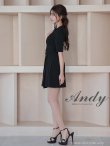 画像3: 【ANDY/アンディ】ジャケット風カラー/ ベルト/ 袖あり/ 五分袖/ プリーツ/ Aライン/ フレア/ ミニドレス/ キャバドレス[OF05] (3)