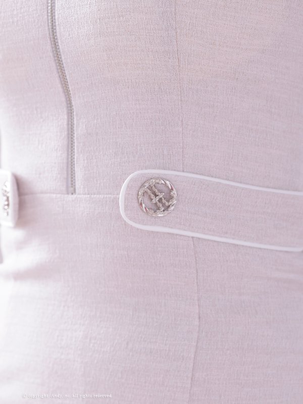 画像16: XSサイズあり【ANDY/アンディ】スクエアネック/ フロントジッパー/ 半袖/ 袖あり/ バックリボン/ タイト/ ミニドレス/ キャバドレス[OF05] (16)