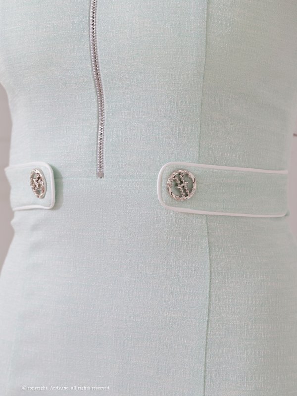 画像21: XSサイズあり【ANDY/アンディ】スクエアネック/ フロントジッパー/ 半袖/ 袖あり/ バックリボン/ タイト/ ミニドレス/ キャバドレス[OF05] (21)