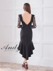画像20: 【ANDY/アンディ】 シアー/ ジップ/ 長袖/ 七分袖/ テールカット/ マーメイド/  膝丈/ ミディアムドレス/ キャバドレス[OF05] (20)
