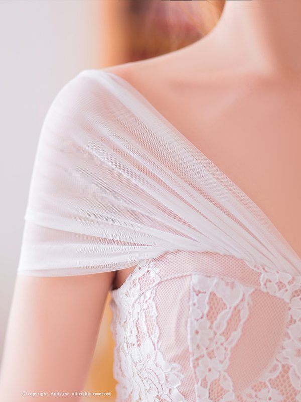 画像14: 【ANDY/アンディ】 レース/ アシメ/ カットアウト/ フリル/ オフショルデザイン/ 膝丈/ ミディアムドレス/ キャバドレス[OF05] (14)