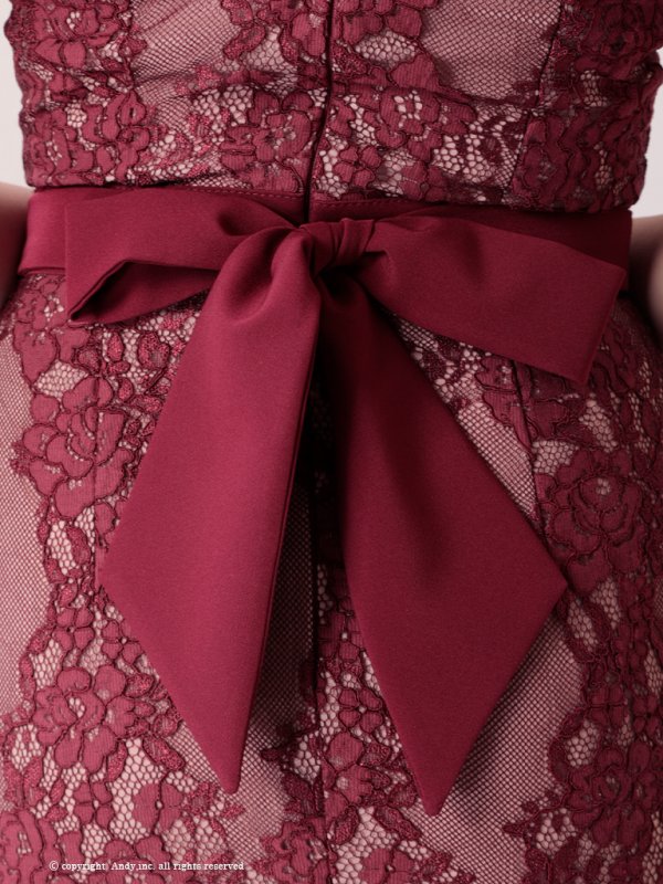 画像7: 【ANDY/アンディ】 レース/ アシメ/ カットアウト/ フリル/ オフショルデザイン/ 膝丈/ ミディアムドレス/ キャバドレス[OF05] (7)