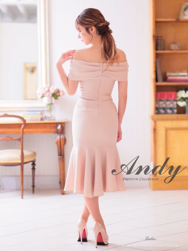 画像39: 【ANDY/アンディ】 フリル/ マーメイド/ カットアウト/ 無地/ オフショルデザイン/ ミディアムドレス/ キャバドレス[OF05] (39)