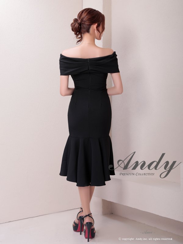 画像23: 【ANDY/アンディ】 フリル/ マーメイド/ カットアウト/ 無地/ オフショルデザイン/ ミディアムドレス/ キャバドレス[OF05] (23)