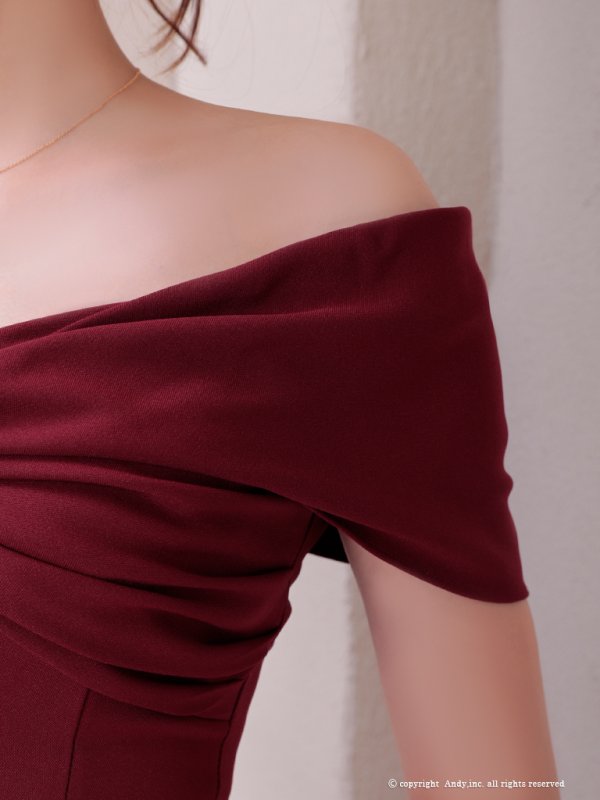 画像17: 【ANDY/アンディ】 フリル/ マーメイド/ カットアウト/ 無地/ オフショルデザイン/ ミディアムドレス/ キャバドレス[OF05] (17)