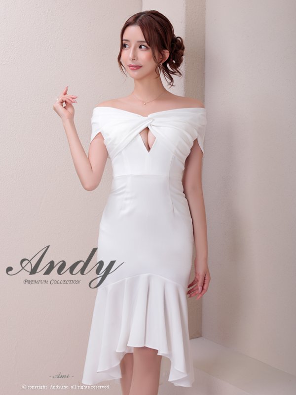 画像29: 【ANDY/アンディ】 フリル/ マーメイド/ カットアウト/ 無地/ オフショルデザイン/ ミディアムドレス/ キャバドレス[OF05] (29)