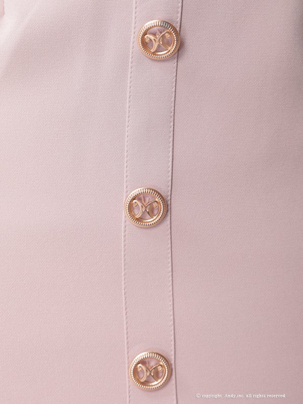 画像8: XSサイズあり【ANDY/アンディ】 フロントジッパー/ リボン/ 袖あり/ 七分袖/ ベルト/ ボタン/ タイト/ ミニドレス/ キャバドレス[OF05] (8)