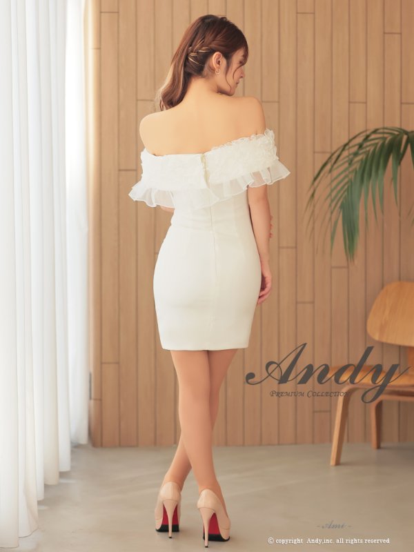 画像19: 【ANDY/アンディ】フリル/ オフショル/ ワンカラー/ タイト/ ミニドレス/ キャバドレス[OF05] (19)