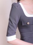 チャコールグレーxホワイト モデル：あみ　身長：163cm　着用サイズ：Sサイズ