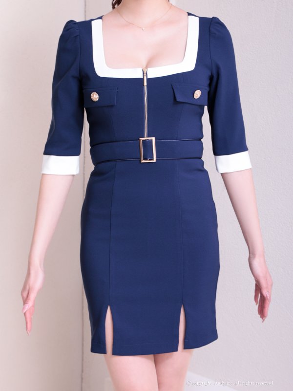 ネイビーxホワイト モデル:あみ 身長:163cm 着用サイズ:Sサイズ