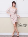 画像10: 【ANDY/アンディ】ワンショルダー/ アシンメトリー/ ラップデザイン/ 七分袖/ ボタン/ タイト/ ミニドレス/ キャバドレス[OF05] (10)