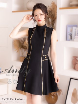 シグ・ゼーン ノースリーブドレス XXS ケリーグリーン myMinette ミニドレス ジップ ノースリーブ タイト スリット