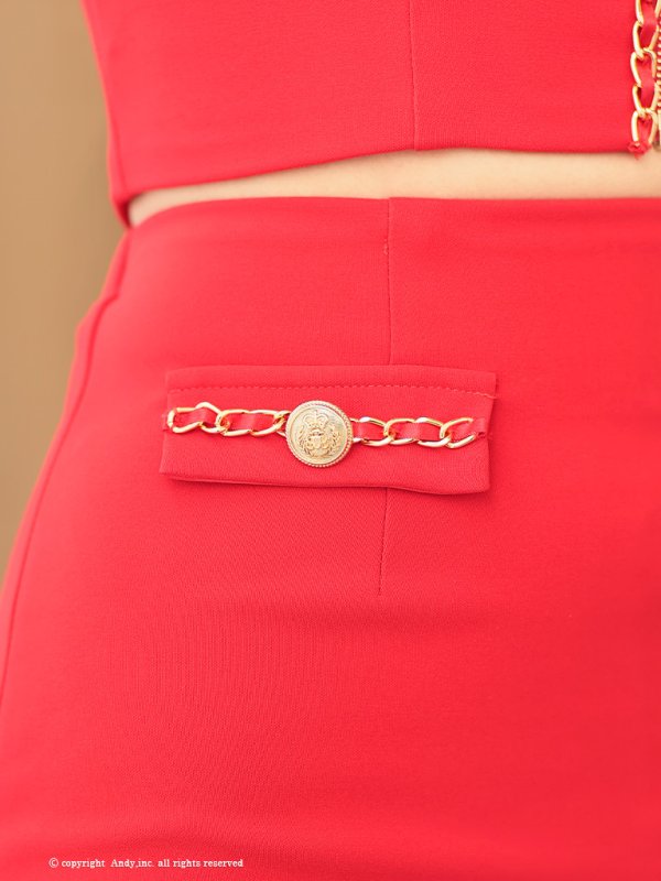 画像44: 【ANDY/アンディ】チェーンパイピング/ スクエアネック/ パフスリーブ/ 袖あり/ フロントジップ/ マーメイド/ セットアップ/ ミニドレス/ キャバドレス[OF05] (44)