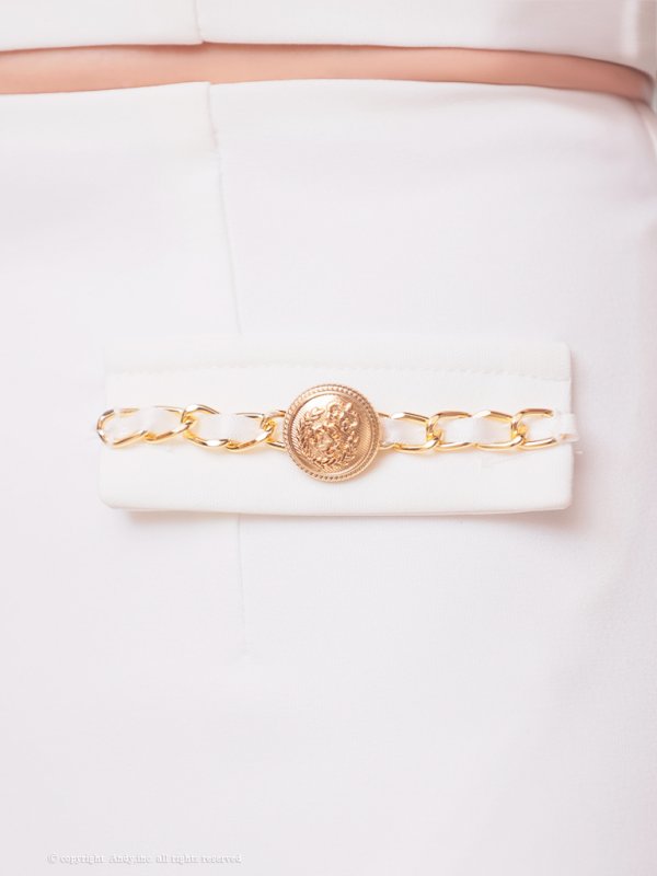 画像18: 【ANDY/アンディ】チェーンパイピング/ スクエアネック/ パフスリーブ/ 袖あり/ フロントジップ/ マーメイド/ セットアップ/ ミニドレス/ キャバドレス[OF05] (18)