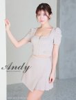 画像12: 【ANDY/アンディ】スクエアネック/ パフスリーブ/ 袖あり/ フロントジップ/ プリーツ/ フレア/ セットアップ/ ミニドレス/ キャバドレス[OF05] (12)