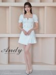画像32: 【ANDY/アンディ】スクエアネック/ パフスリーブ/ 袖あり/ フロントジップ/ プリーツ/ フレア/ セットアップ/ ミニドレス/ キャバドレス[OF05] (32)