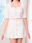 画像13: 【ANDY/アンディ】フロントジップ/ 半袖/ 袖あり/ スクエアネック/ ボタン/ ストレッチ/ フレア/ セットアップ/ ミニドレス/ キャバドレス[OF05] (13)