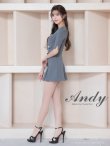 画像3: 【ANDY/アンディ】フロントジップ/ 半袖/ 袖あり/ スクエアネック/ ボタン/ ストレッチ/ フレア/ セットアップ/ ミニドレス/ キャバドレス[OF05] (3)