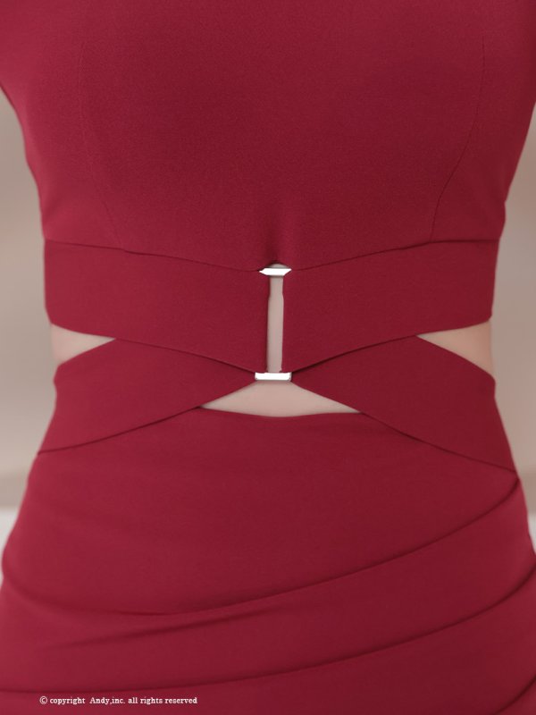 画像23: 【ANDY/アンディ】ストレッチ/ 長袖/ 袖あり/ ウエストカット/ アシンメトリー/ ラップスカート/ タイト/ ミニドレス/ キャバドレス[OF05] (23)