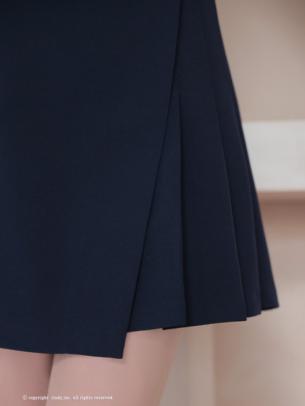 画像9: XSサイズあり【ANDY/アンディ】ハーフスリーブ/ 袖あり/ スクエアネック/ バストジッパー/ ボタン/ バックリボン/ プリーツ/ フレア/ ミニドレス/ キャバドレス[OF05] (9)