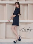 画像3: XSサイズあり【ANDY/アンディ】ハーフスリーブ/ 袖あり/ スクエアネック/ バストジッパー/ ボタン/ バックリボン/ プリーツ/ フレア/ ミニドレス/ キャバドレス[OF05] (3)