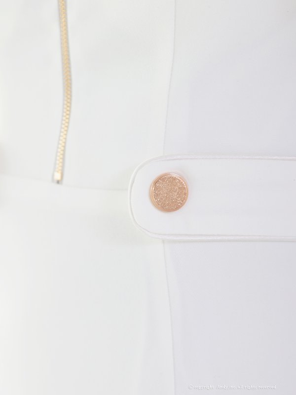 画像23: 【ANDY/アンディ】フロントジップ/ 半袖/ 袖あり/ スクエアネック/ チェーンパイピング/ ボックスプリーツ/ フレア/ ミニドレス/ キャバドレス[OF05] (23)