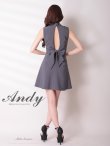 画像4: XSサイズあり【ANDY/アンディ】ハイネック/ フロントジップ/ ウエストシアー/ バックリボン/ ノースリーブ/ フレア/ ミニドレス/ キャバドレス[OF05] (4)