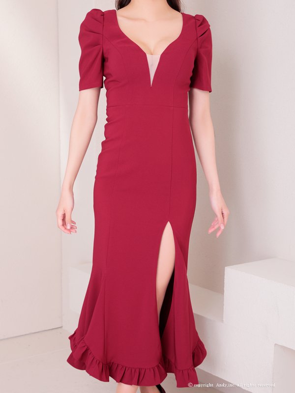 ワインレッド モデル:七瀬みほ 身長:162cm 着用サイズ:Sサイズ