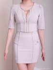 ベージュ モデル：あみ　身長：163cm　着用サイズ：Sサイズ