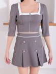 グレーホワイト モデル：七瀬みほ　身長：162cm　着用サイズ：Sサイズ