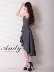 画像11: XSサイズあり【ANDY/アンディ】テールカット/ プチハイネック/ リボン/ ギャザリング/ ノースリーブ/ フレア/ ミディアムドレス/ ワンピース/ キャバドレス[OF05] (11)