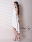 画像25: XSサイズあり【ANDY/アンディ】テールカット/ プチハイネック/ リボン/ ギャザリング/ ノースリーブ/ フレア/ ミディアムドレス/ ワンピース/ キャバドレス[OF05] (25)