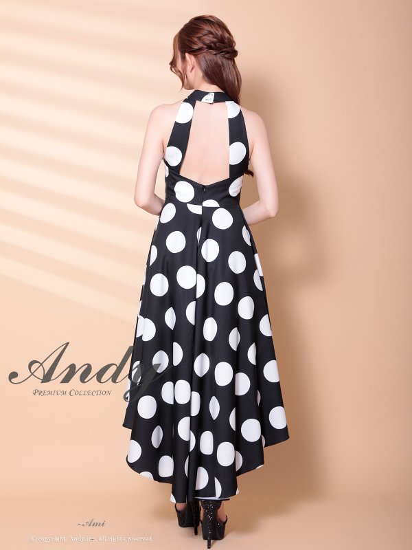 ブラック×ホワイトドット モデル：あみ　身長：163cm　着用サイズ：Sサイズ