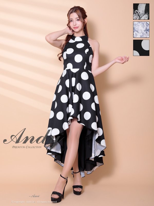 ブラック×ホワイトドット モデル：あみ　身長：163cm　着用サイズ：Sサイズ