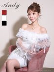 画像17: 【ANDY/アンディ】 ギャザーフリル/ 2way/ 袖付き/ ロングスリーブ/ オフショル/ シアー/ チュール/ タイト/ ミニドレス/ キャバドレス[OF05] (17)