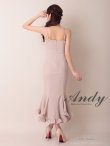 画像18: 【ANDY/アンディ】 シンプル/ ワンカラー/ バストシアー/ キャミソール/ 裾フリル/ スリット/ マーメイド/ ミディアムドレス/ キャバドレス[OF05] (18)